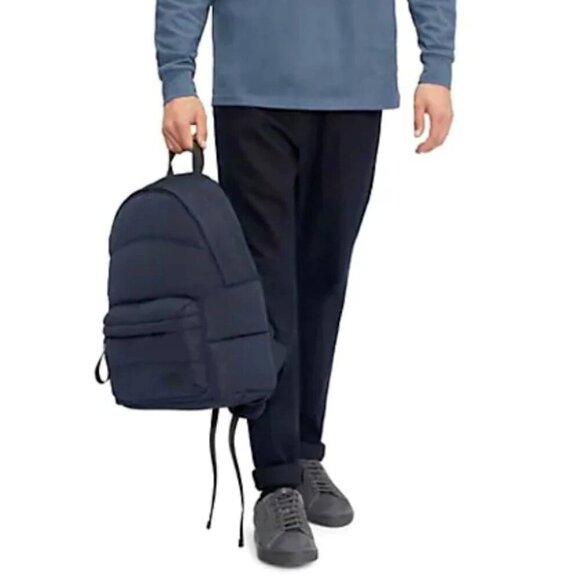 Ted Baker Large Backpack Puffer Blue Streek Quilted Nylon Laptop Pocket Pocket - Picture 4 of 10